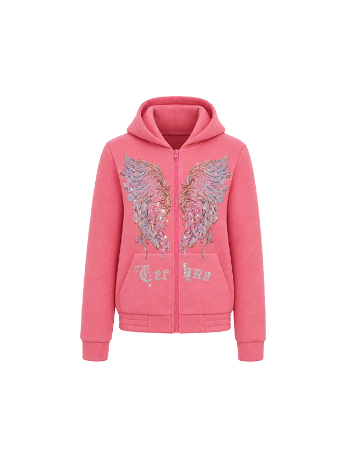 TCH Rhinestone Angel Wings Pink Tracksuit Set