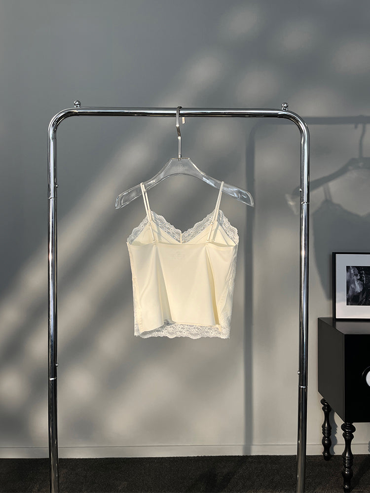 tch rhinestone bow floral lace padded bandeau cami beige HighEnd Luxury Streetwear Brand Official Showcase