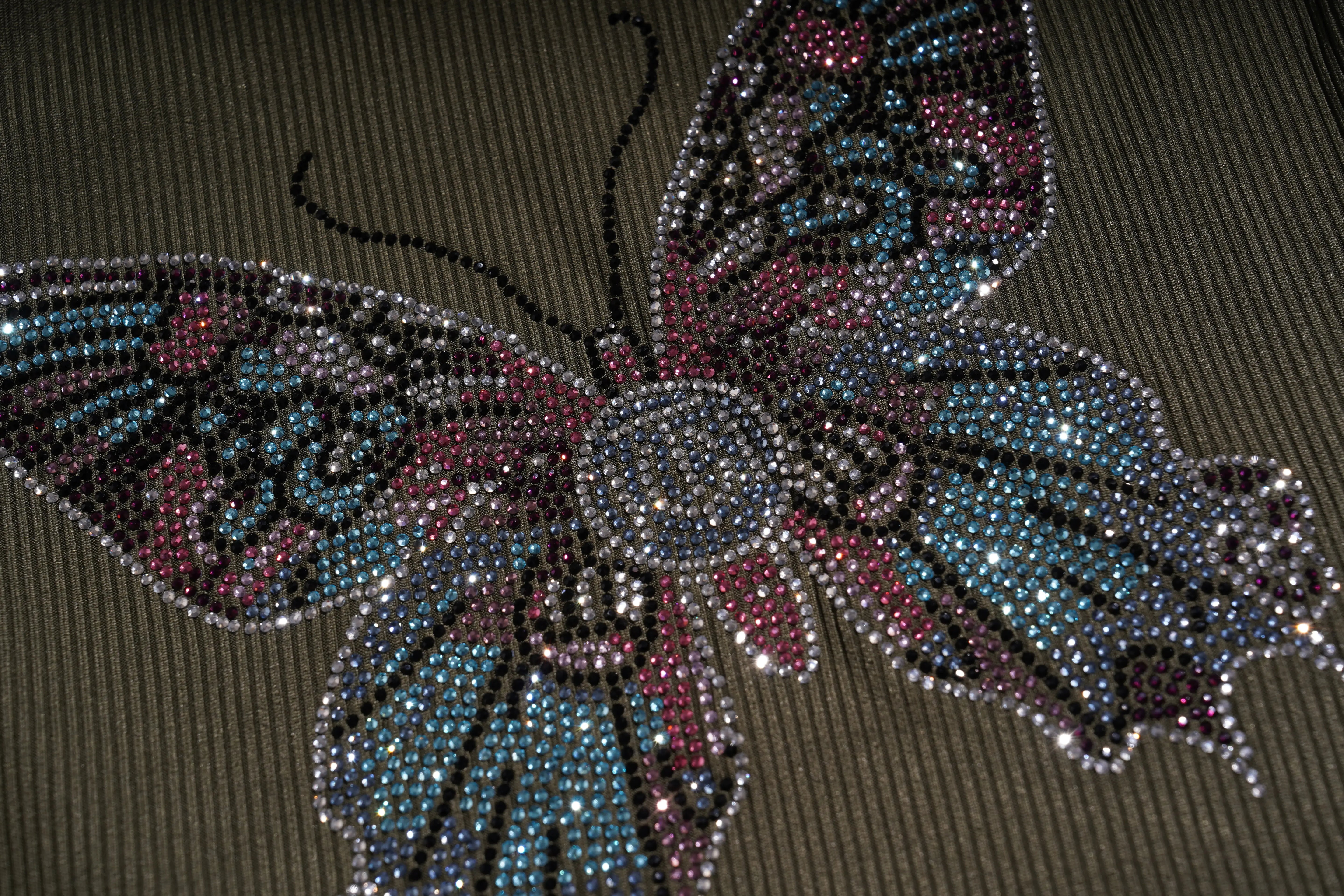 Butterfly design with rhinestones on a textured surface, TCH Rhinestone Butterfly Bow Tank Top