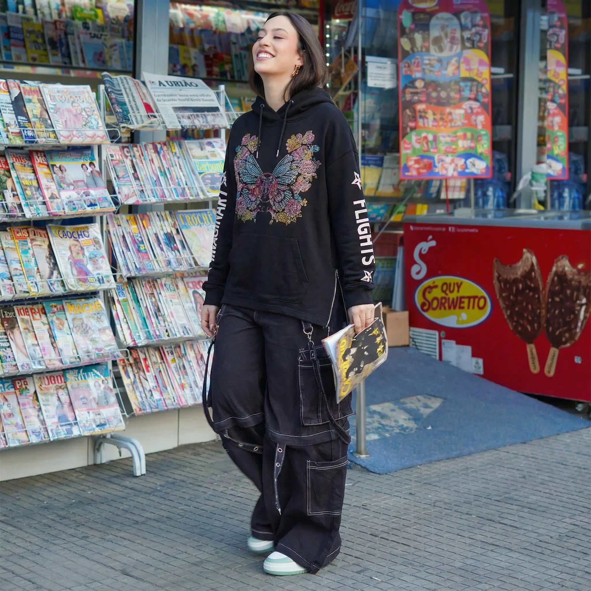 TCH Rhinestone Butterfly Elephant Hoodie Luxury Streetwear Brand Official Showcase