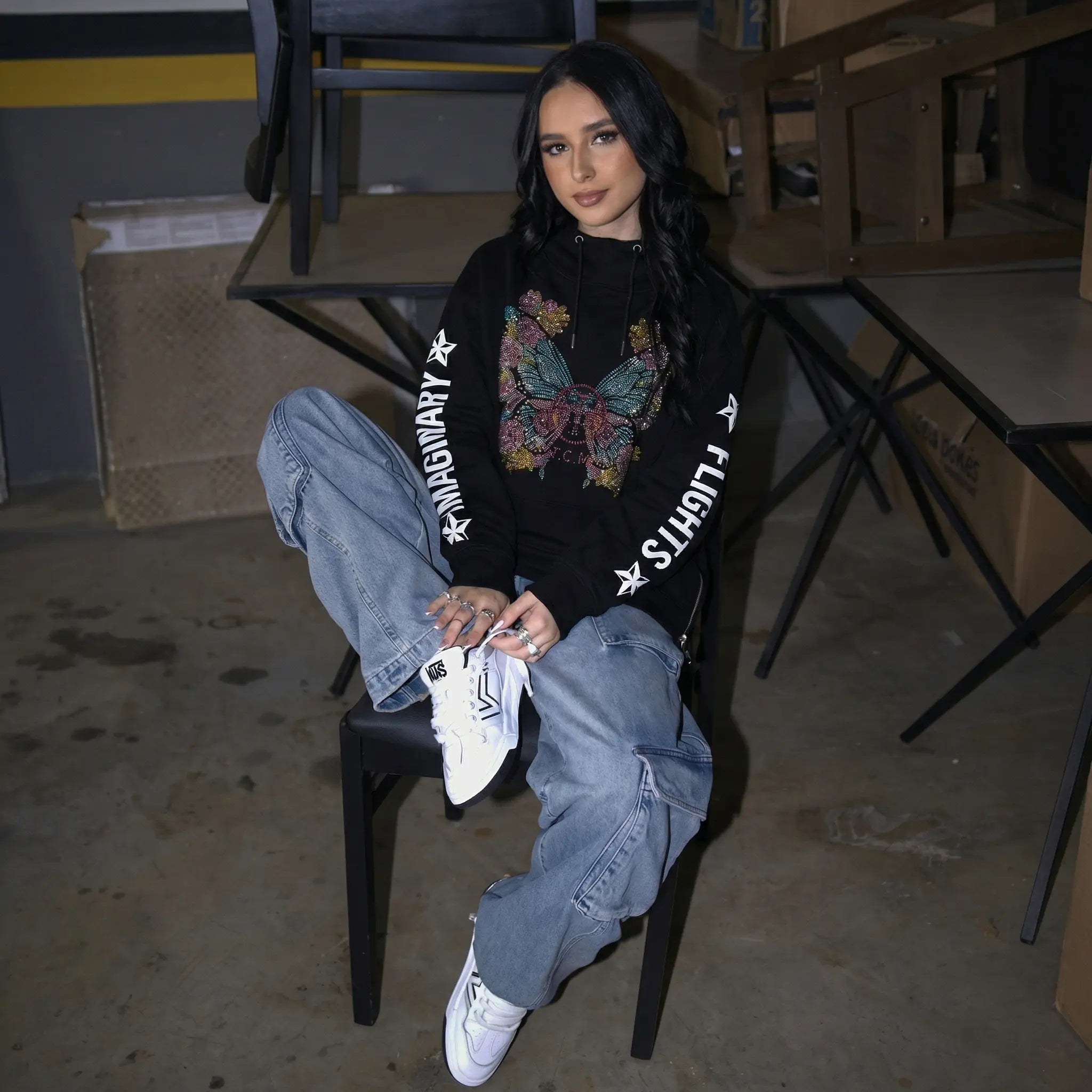 TCH Rhinestone Butterfly Elephant Hoodie Luxury Streetwear Brand Official Showcase