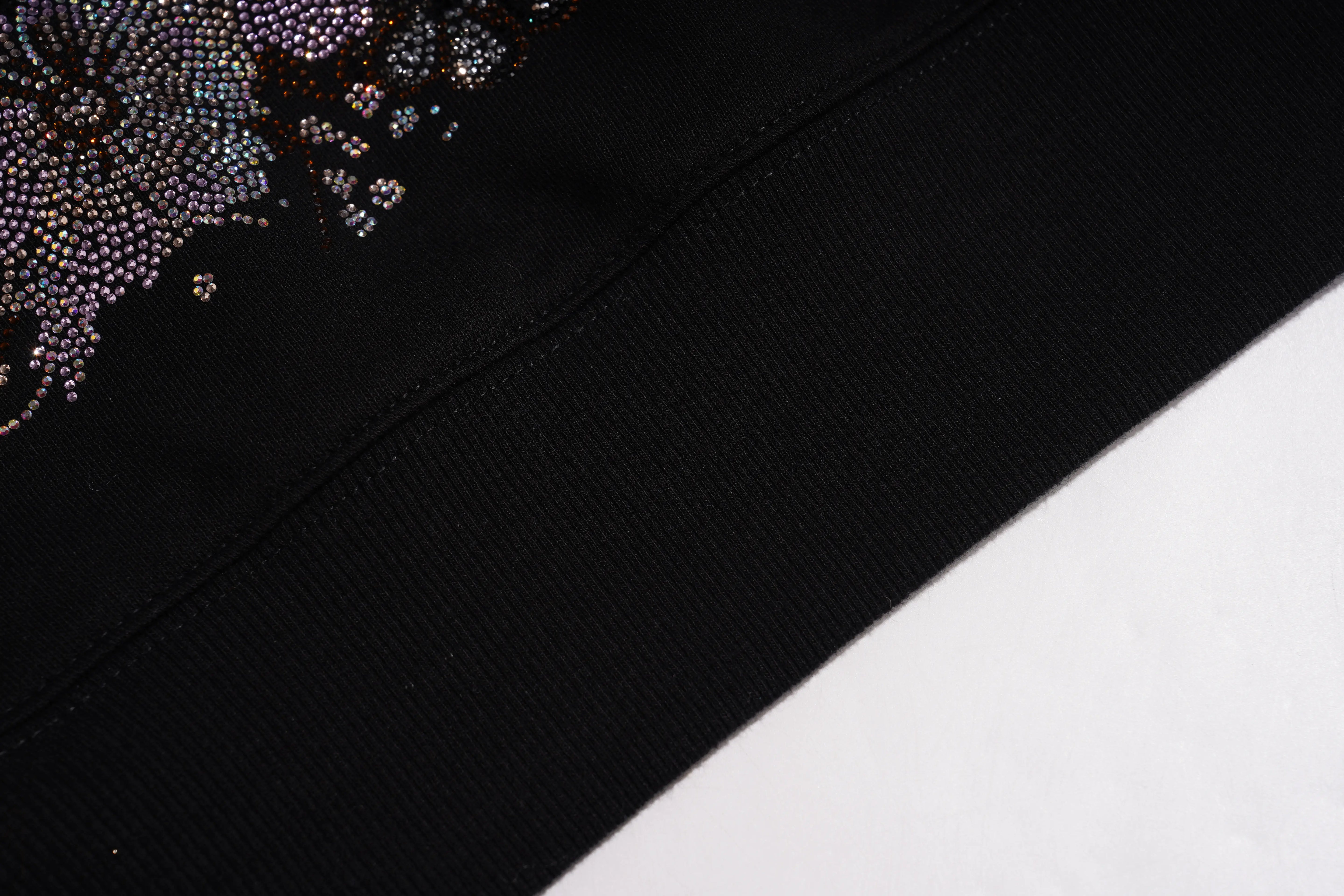 TCH Rhinestone Butterfly Floral Cropped Sweatshirt Luxury Streetwear Brand Official Showcase