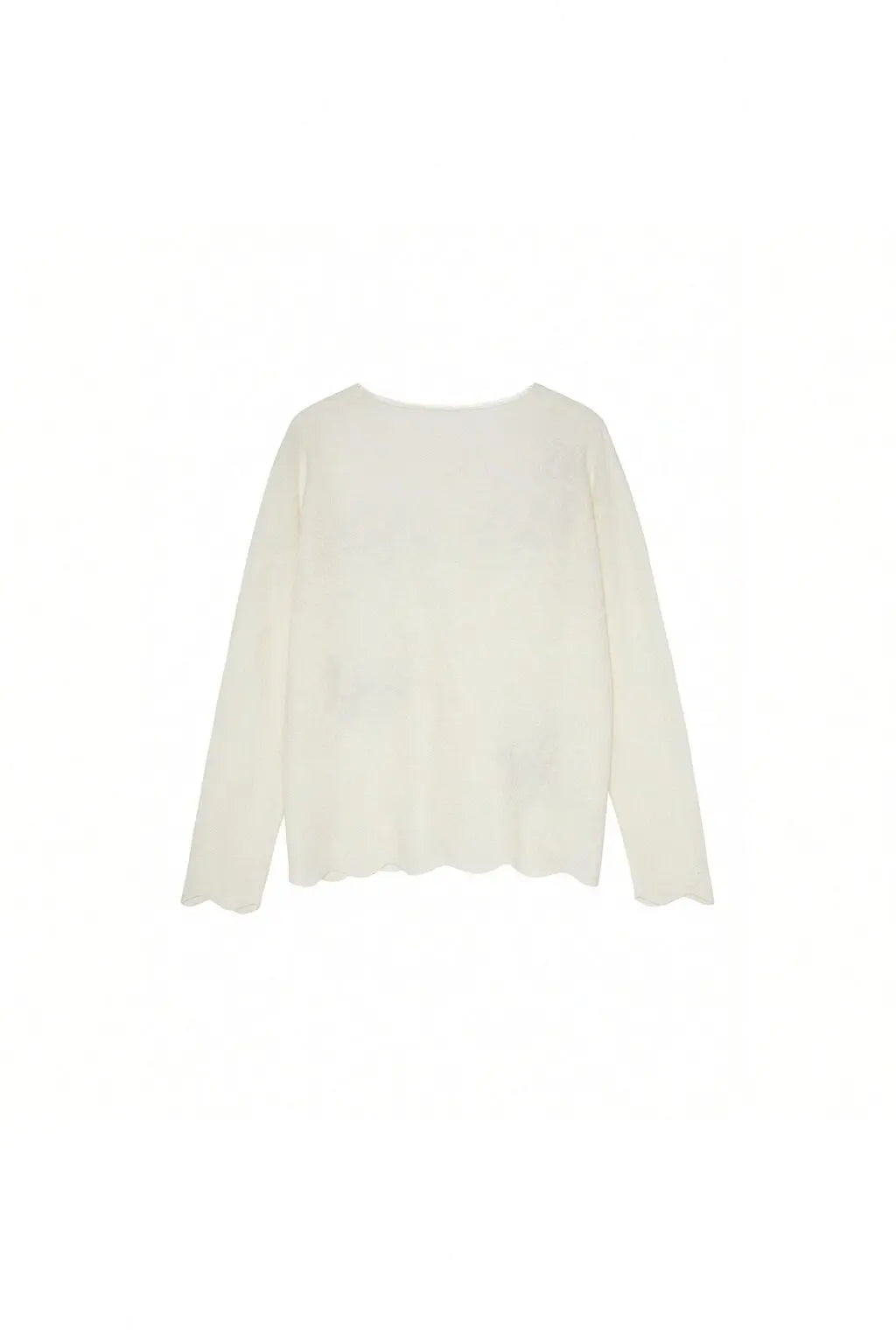 White sweater on a white background, TCH Rhinestone Butterfly Logo Knit Cardigan