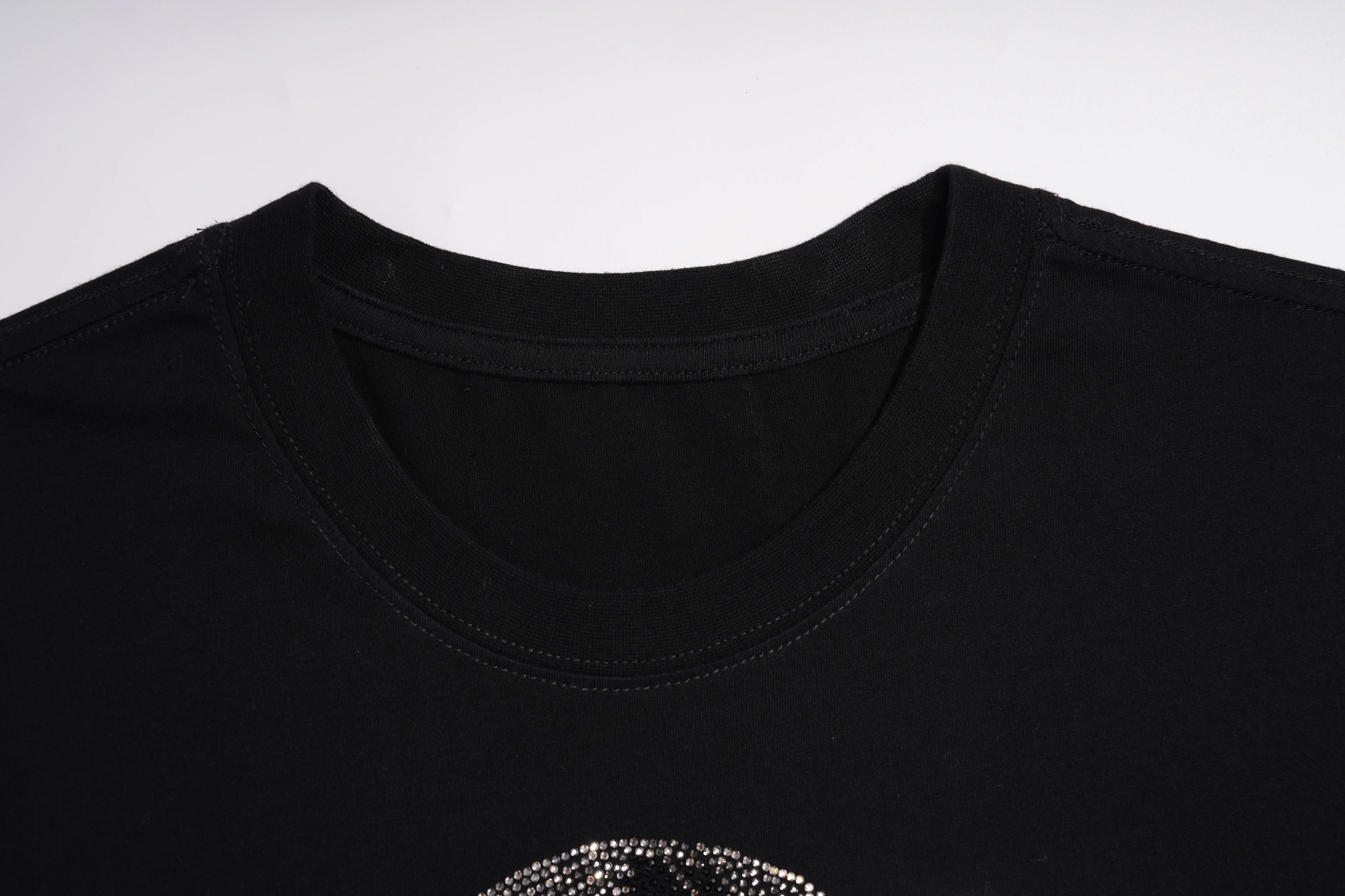 TCH Rhinestone Cool Bear Graphic Black T-Shirt Luxury Streetwear Brand Official Showcase