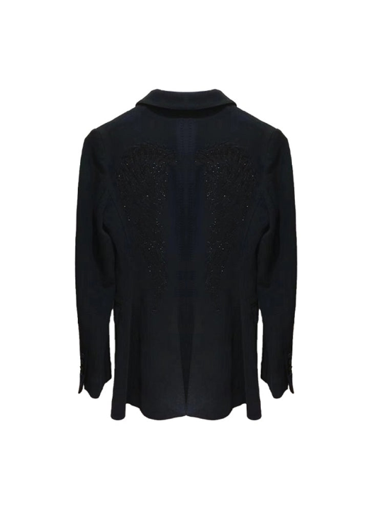 tch rhinestone double breasted angel wings blazer black HighEnd Luxury Streetwear Brand Official Showcase
