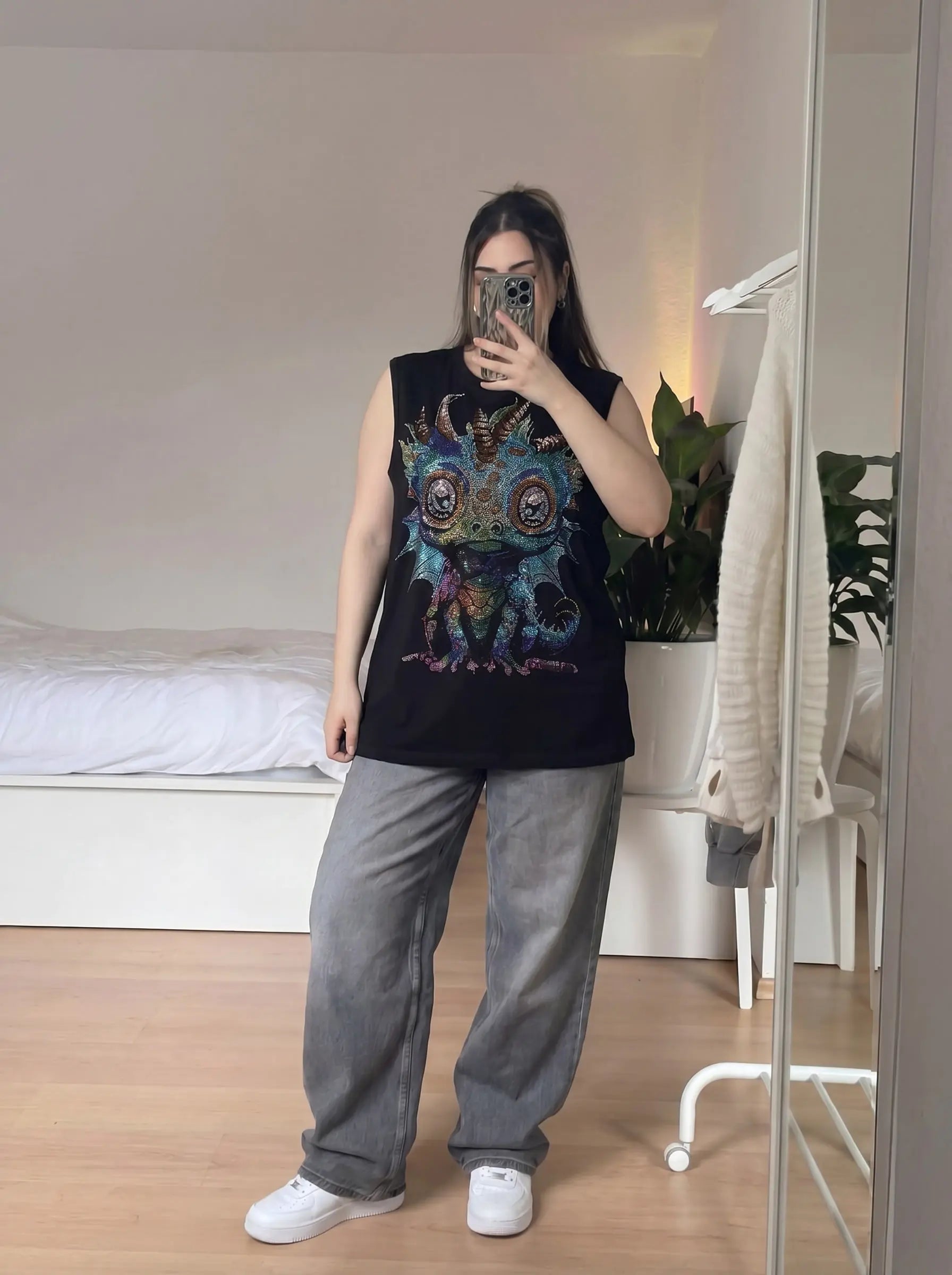 TCH Rhinestone Dragon Creature Tank Top Luxury Streetwear Brand Official Showcase