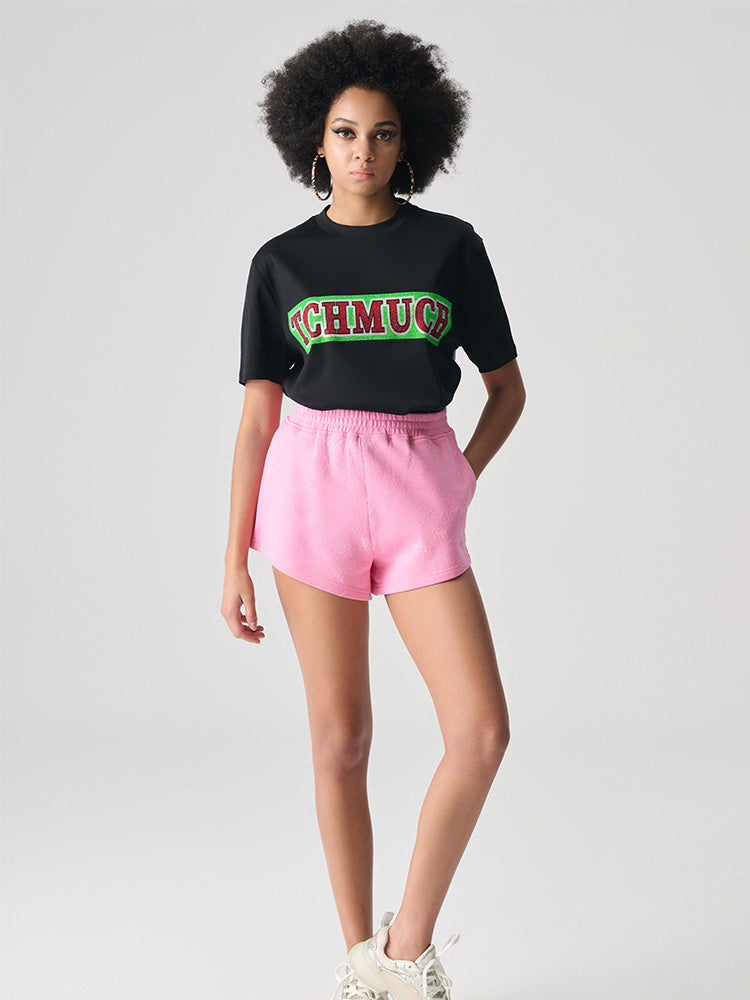 tch rhinestone elastic waist lounge shorts pink HighEnd Luxury Streetwear Brand Official Showcase