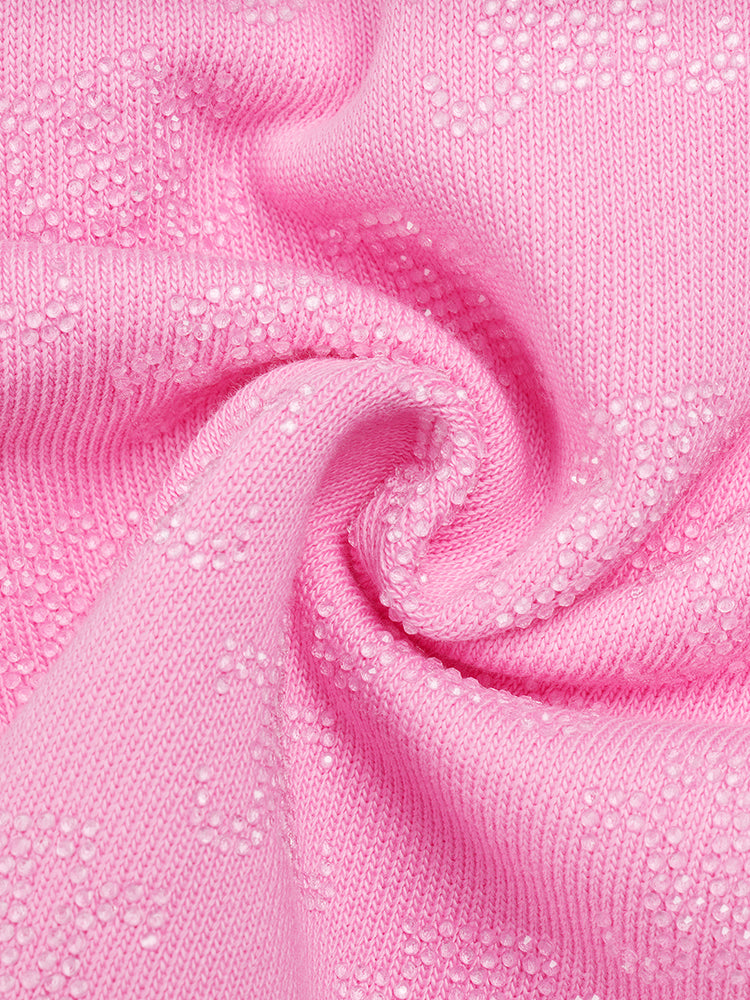 tch rhinestone elastic waist lounge shorts pink HighEnd Luxury Streetwear Brand Official Showcase