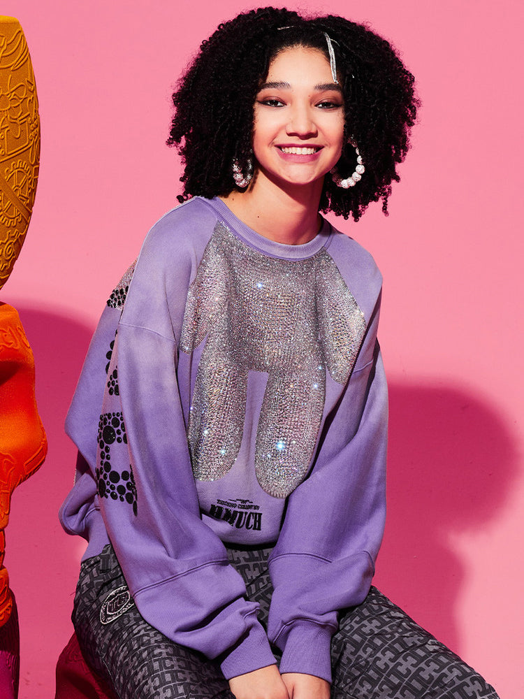 tch rhinestone fashion oversized sweatshirt purple HighEnd Luxury Streetwear Brand Official Showcase