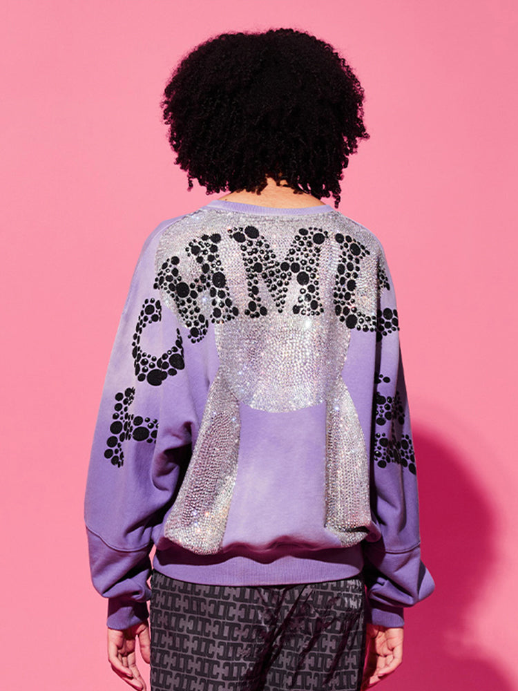 tch rhinestone fashion oversized sweatshirt purple HighEnd Luxury Streetwear Brand Official Showcase