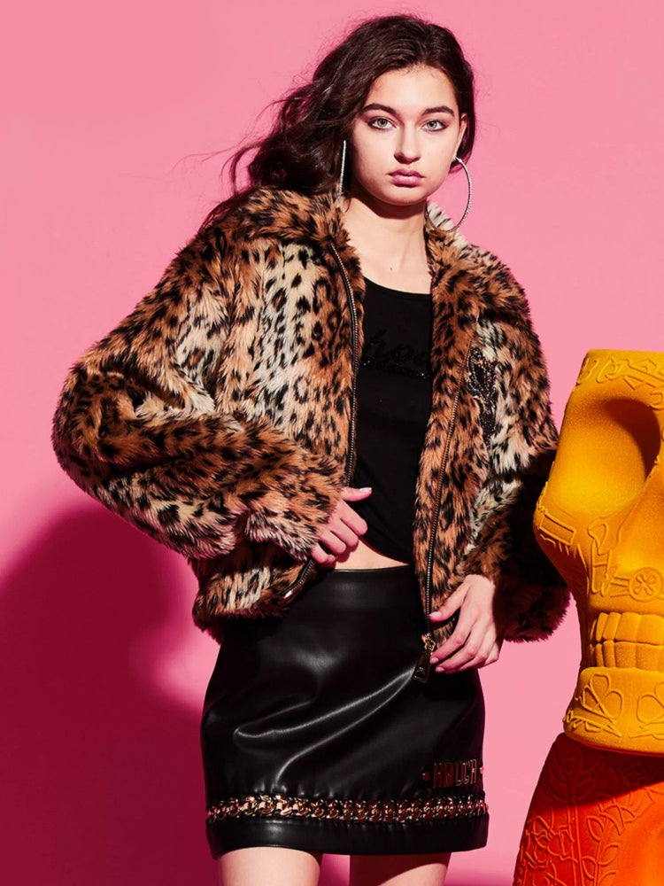 tch rhinestone faux fur leopard coat leopardprint HighEnd Luxury Streetwear Brand Official Showcase