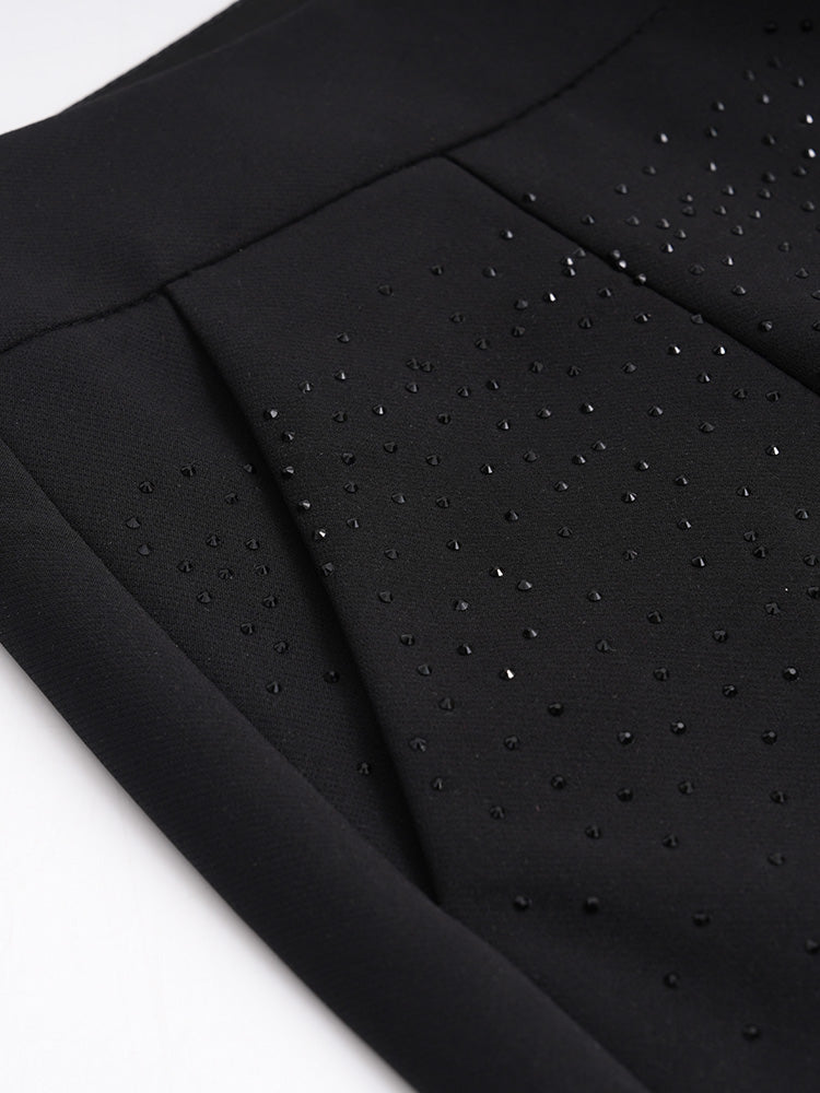 tch rhinestone flower straight-leg pants black HighEnd Luxury Streetwear Brand Official Showcase