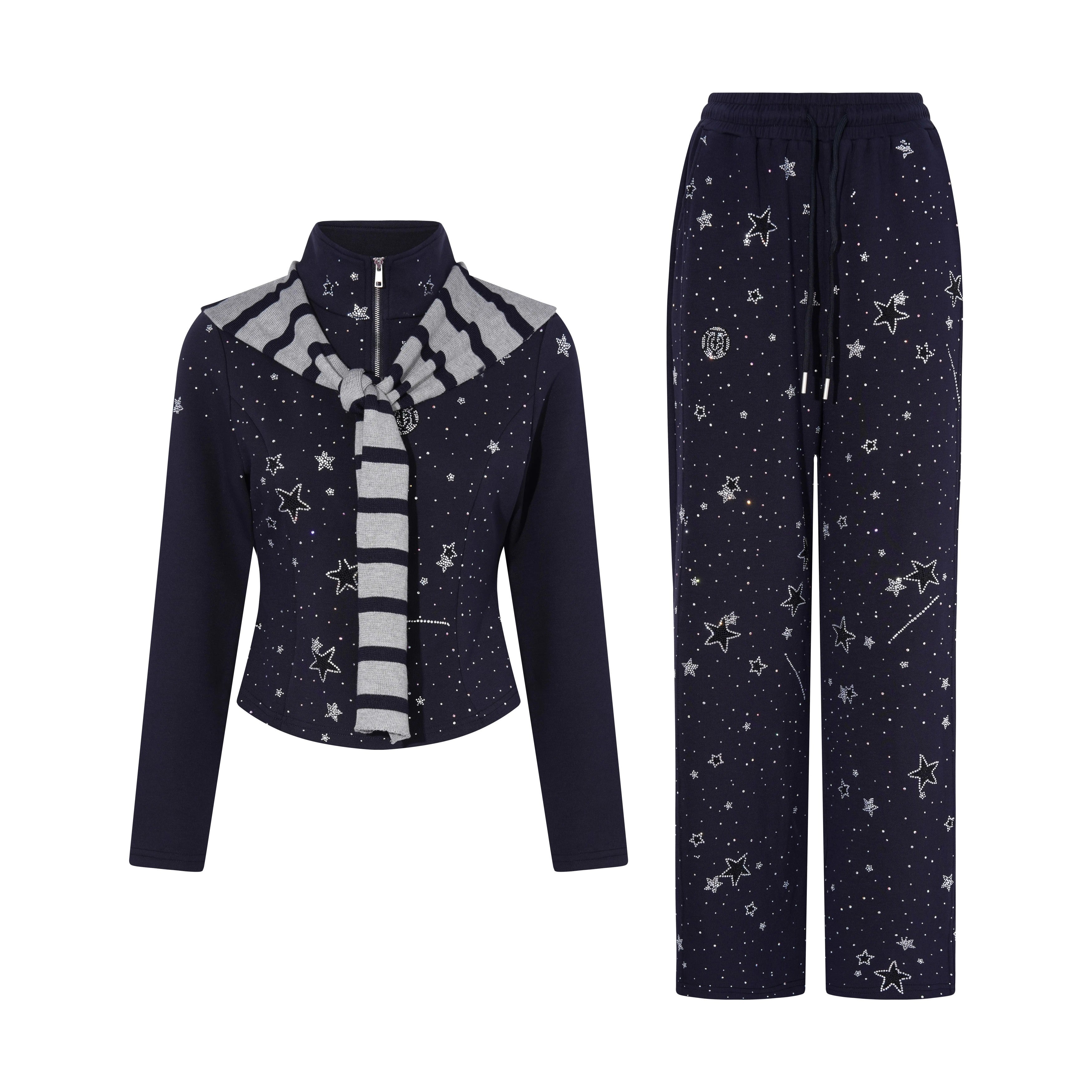TCH Rhinestone Galaxy Three-Piece Tracksuit Set - 1