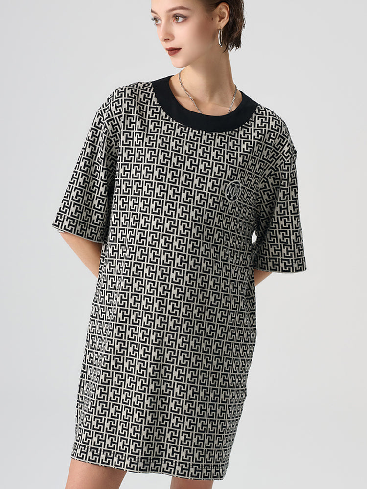 tch rhinestone geometric-print tunic dress black HighEnd Luxury Streetwear Brand Official Showcase