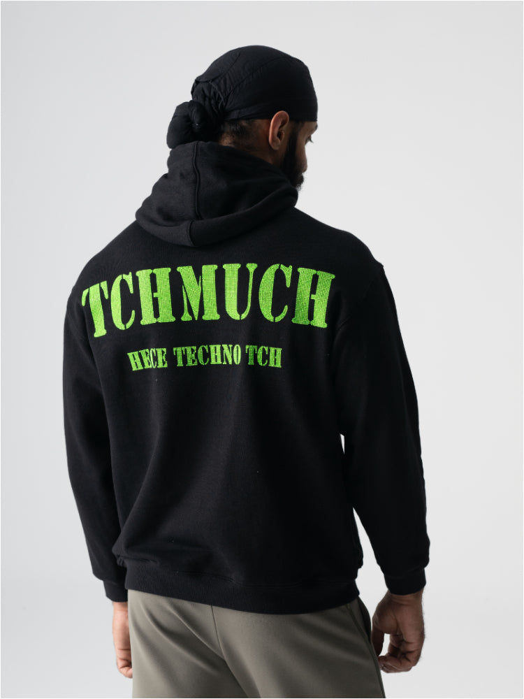 TCH Rhinestone Graphic Print Hooded Sweatshirt black HighEnd Luxury Streetwear Brand Official Showcase