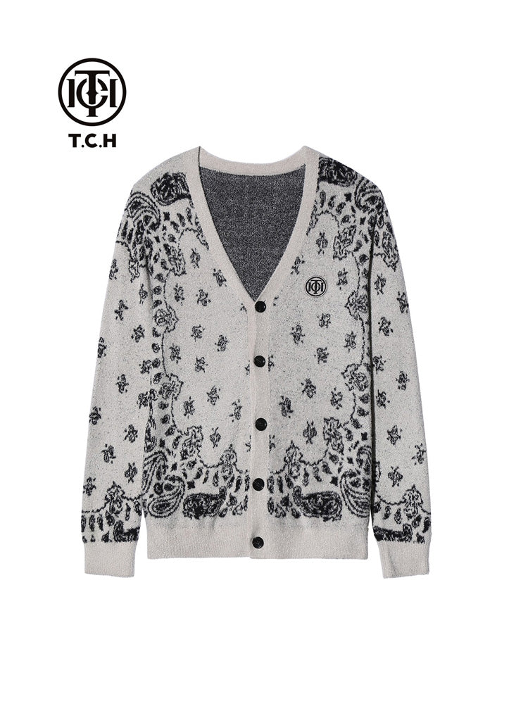 tch rhinestone graphic sparkle knit cardigan lightgray HighEnd Luxury Streetwear Brand Official Showcase