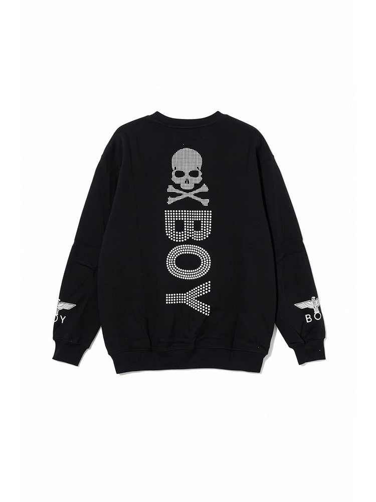 tch rhinestone graphic unisex cotton sweatshirt black HighEnd Luxury Streetwear Brand Official Showcase