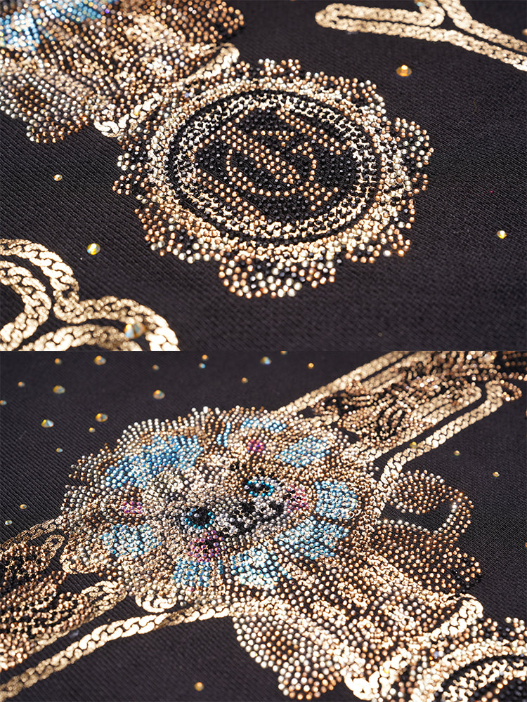 tch rhinestone graphic unisex sweatshirt black HighEnd Luxury Streetwear Brand Official Showcase