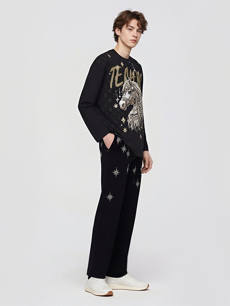 tch rhinestone horse head graphic sweatshirt black HighEnd Luxury Streetwear Brand Official Showcase