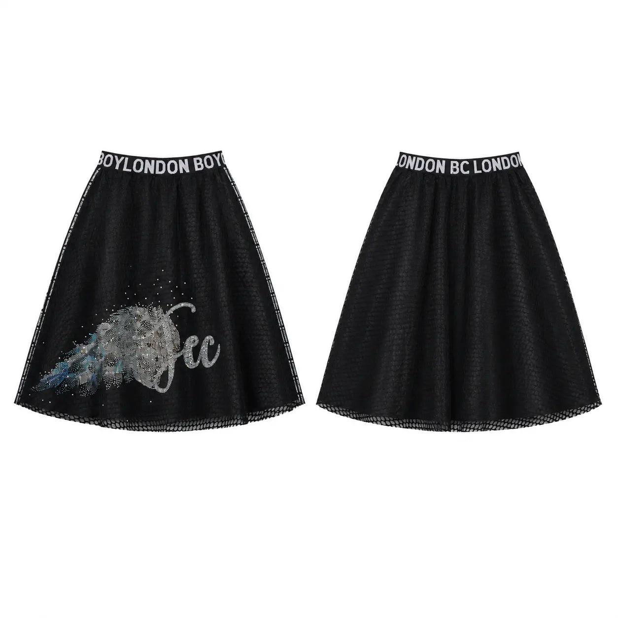 TCH Rhinestone Ice Graphic Mesh Flared Skirt - 9