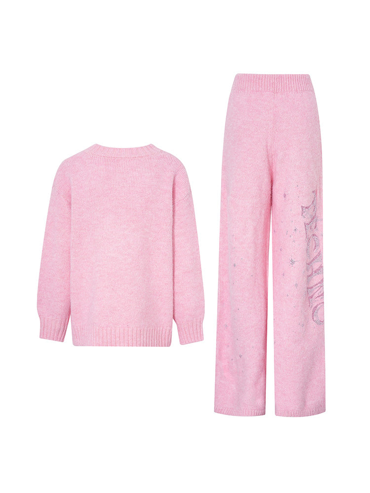 tch rhinestone knit 3-piece lounge outfit pink HighEnd Luxury Streetwear Brand Official Showcase