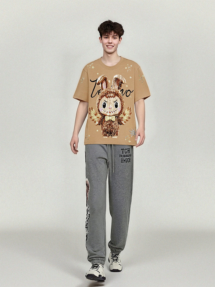 TCH Rhinestone LABUBU Graphic T-Shirt-4