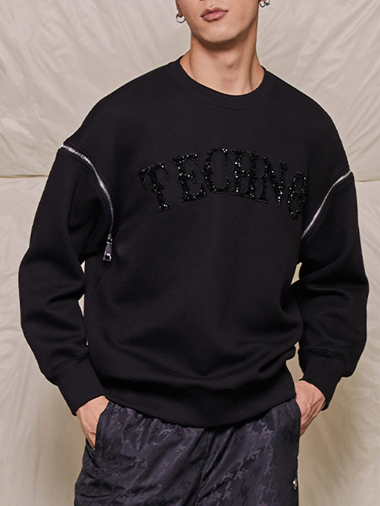 tch rhinestone letter knit sweatshirt black HighEnd Luxury Streetwear Brand Official Showcase
