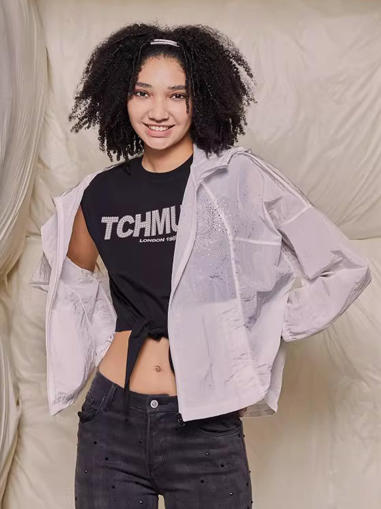 tch rhinestone lightweight windbreaker jacket white HighEnd Luxury Streetwear Brand Official Showcase