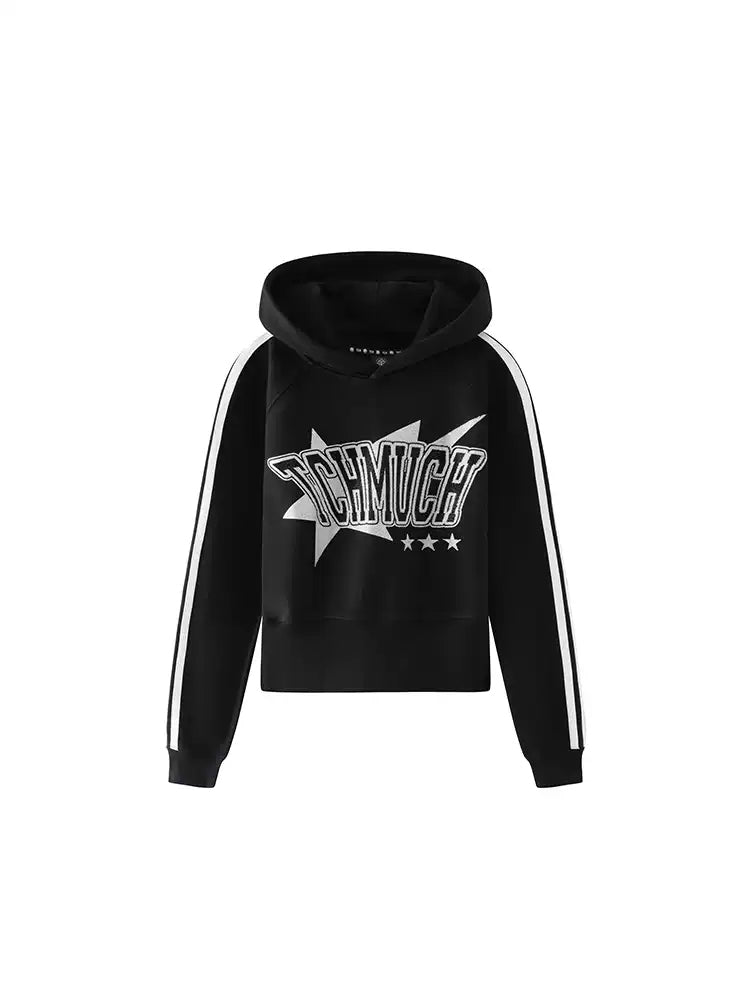 tch rhinestone logo print crop pullover hoodie black HighEnd Luxury Streetwear Brand Official Showcase