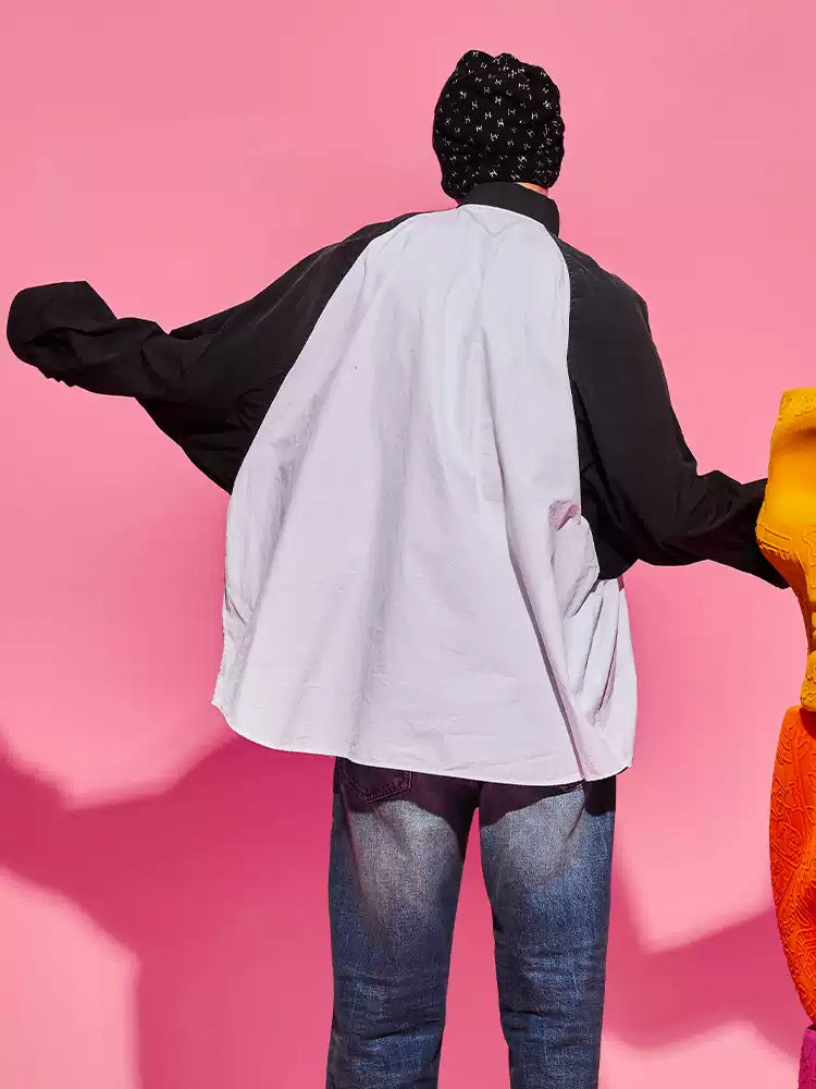 tch rhinestone oversized bicolor shirt white HighEnd Luxury Streetwear Brand Official Showcase