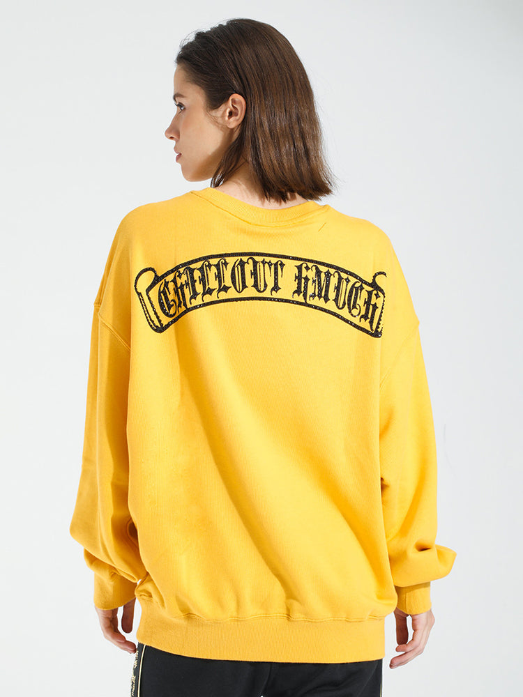 tch rhinestone panda oversized pullover sweatshirt yellow HighEnd Luxury Streetwear Brand Official Showcase