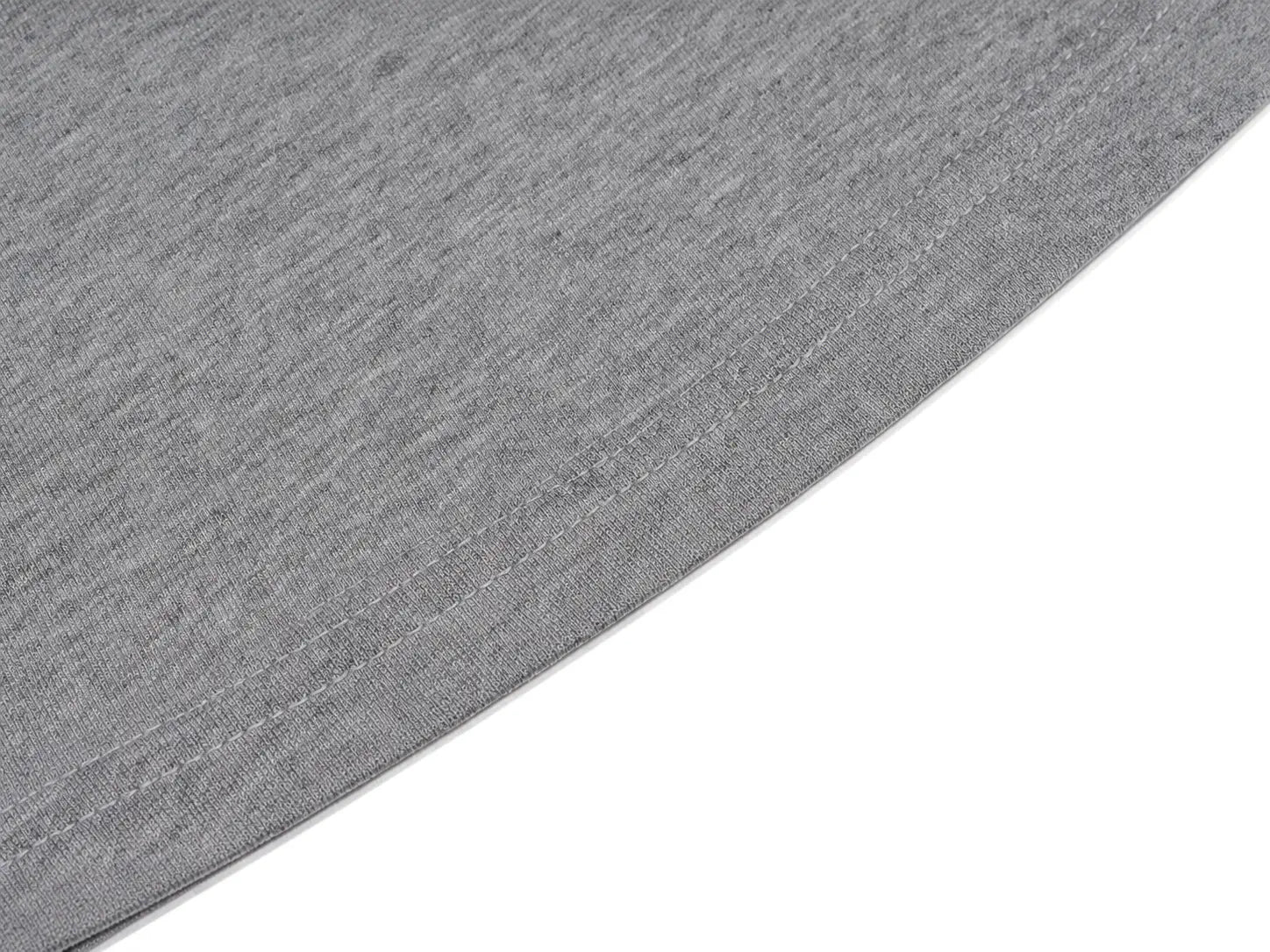 Close-up of a heather gray fabric texture with a curved hem, shown against a plain white background. TCH Rhinestone Pearl Corset Graphic Mini Dress