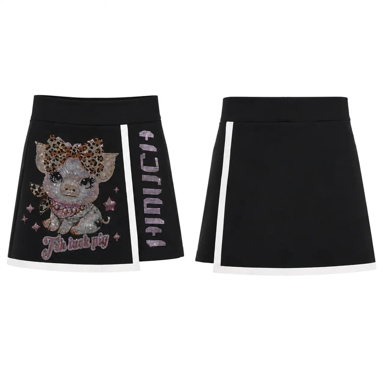 TCH Rhinestone Pig Graphic Tennis Skirt TCH Rhinestone Pig Graphic Tennis Skirt