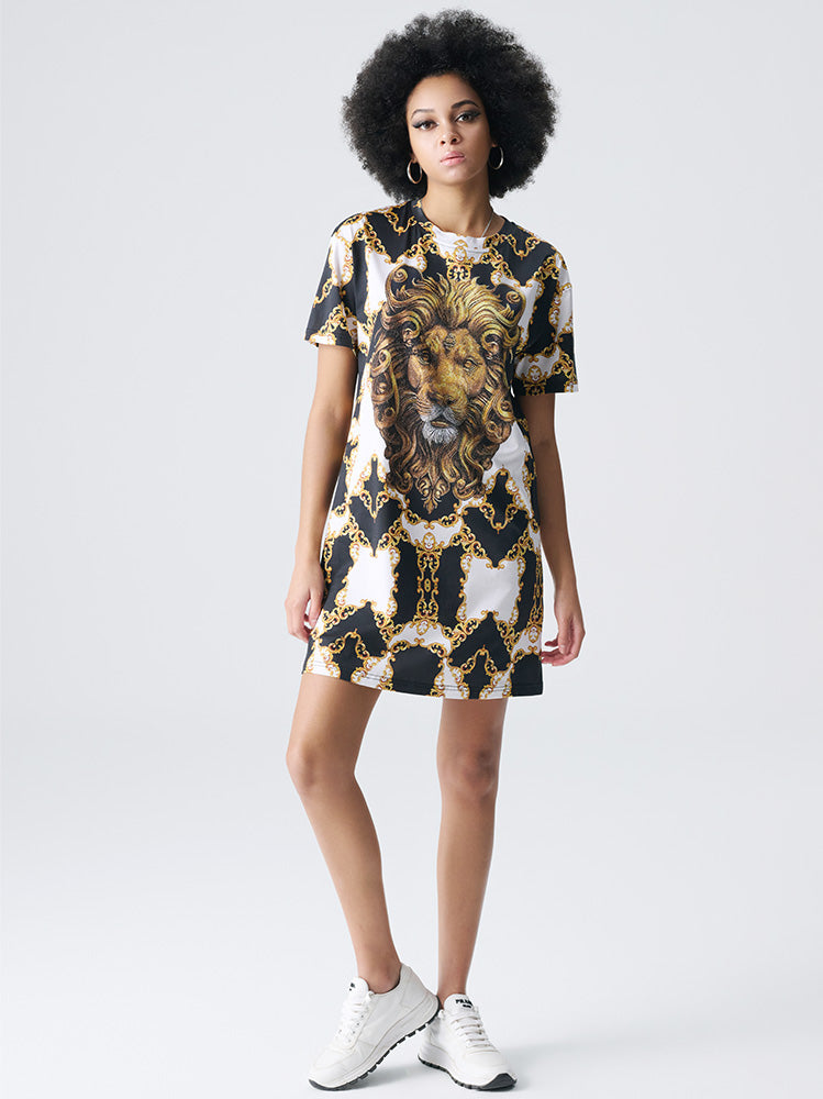 tch rhinestone royal studded lion dress whitegold HighEnd Luxury Streetwear Brand Official Showcase