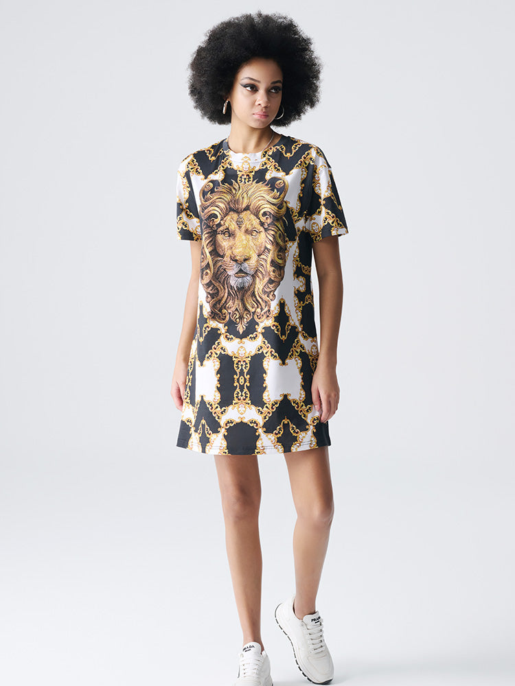 tch rhinestone royal studded lion dress whitegold HighEnd Luxury Streetwear Brand Official Showcase