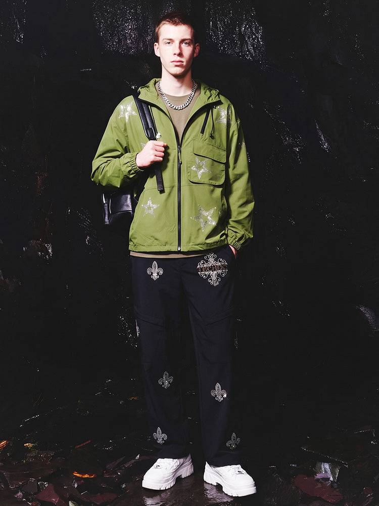 TCH Rhinestone Star Windbreaker Hooded Jacket-3