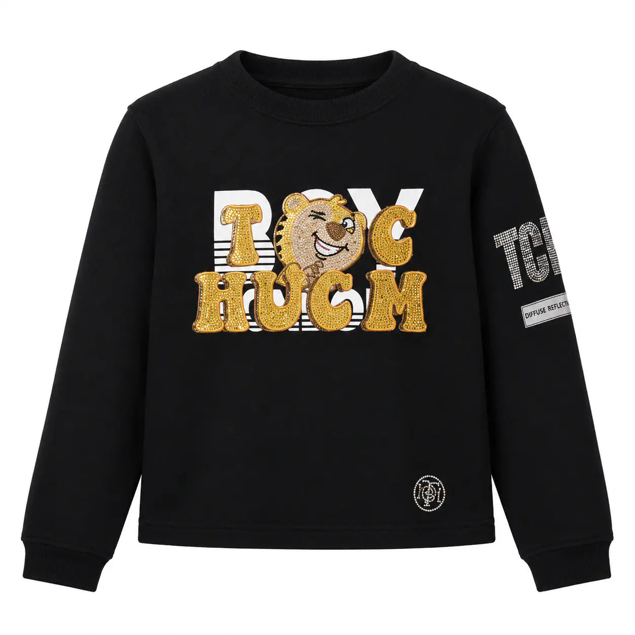 TCH Rhinestone Teddy Bear Graphic Sweatshirt Luxury Streetwear Brand Official Showcase