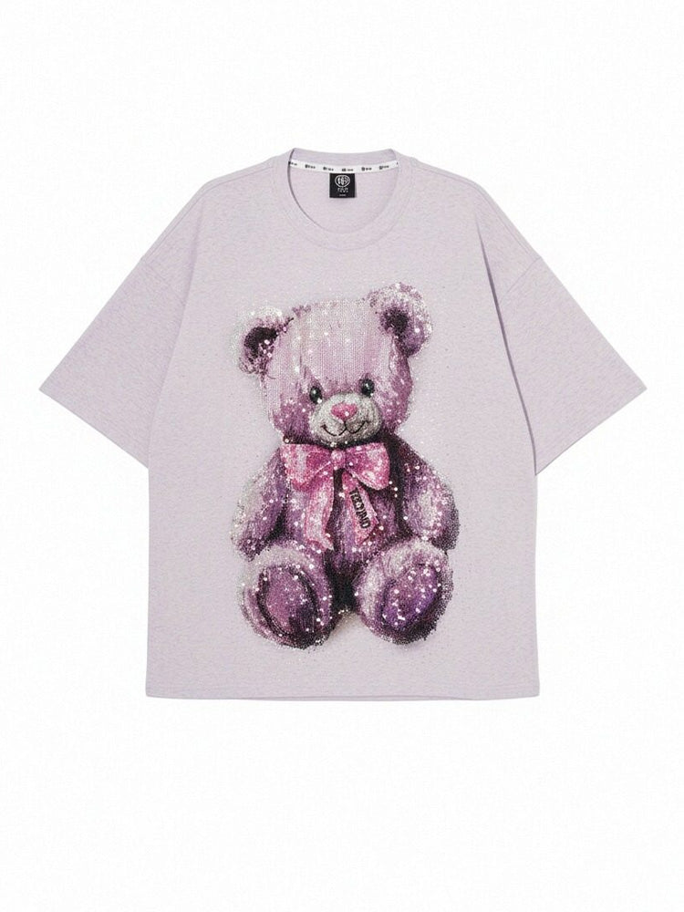 tch rhinestone teddy bear graphic t-shirt pink HighEnd Luxury Streetwear Brand Official Showcase