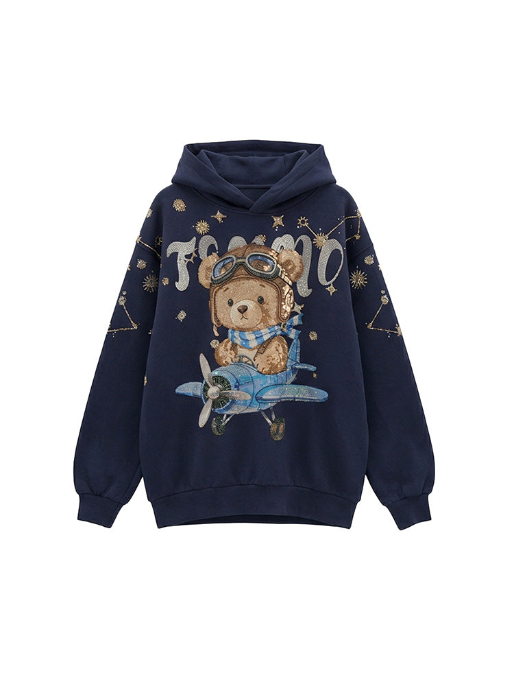 TCH Rhinestone Teddy Hoodie Streetwear Sweatshirt-6