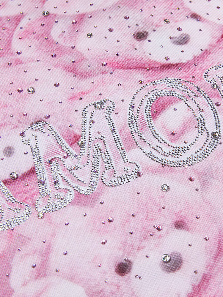 tch rhinestone teddy tie dye sweatshirt pink HighEnd Luxury Streetwear Brand Official Showcase