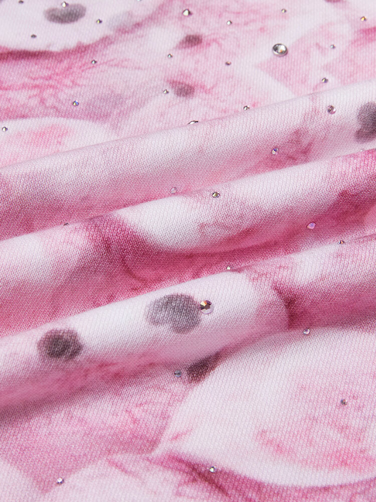 tch rhinestone teddy tie dye sweatshirt pink HighEnd Luxury Streetwear Brand Official Showcase