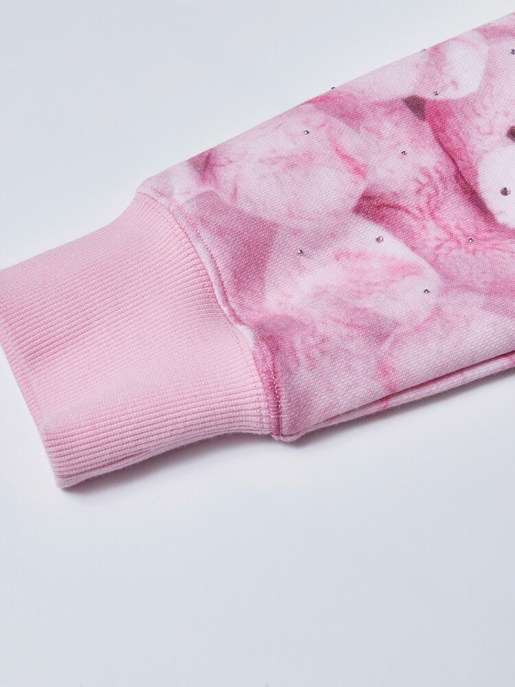 tch rhinestone teddy tie dye sweatshirt pink HighEnd Luxury Streetwear Brand Official Showcase
