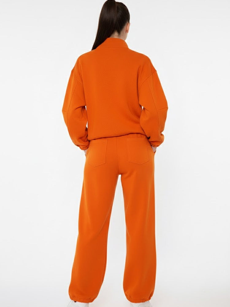 tch rhinestone teddy two-piece lounge set orange HighEnd Luxury Streetwear Brand Official Showcase