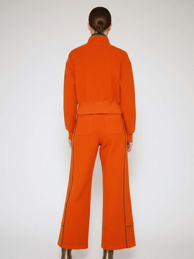 tch rhinestone teddy zip-up two-piece set orange HighEnd Luxury Streetwear Brand Official Showcase