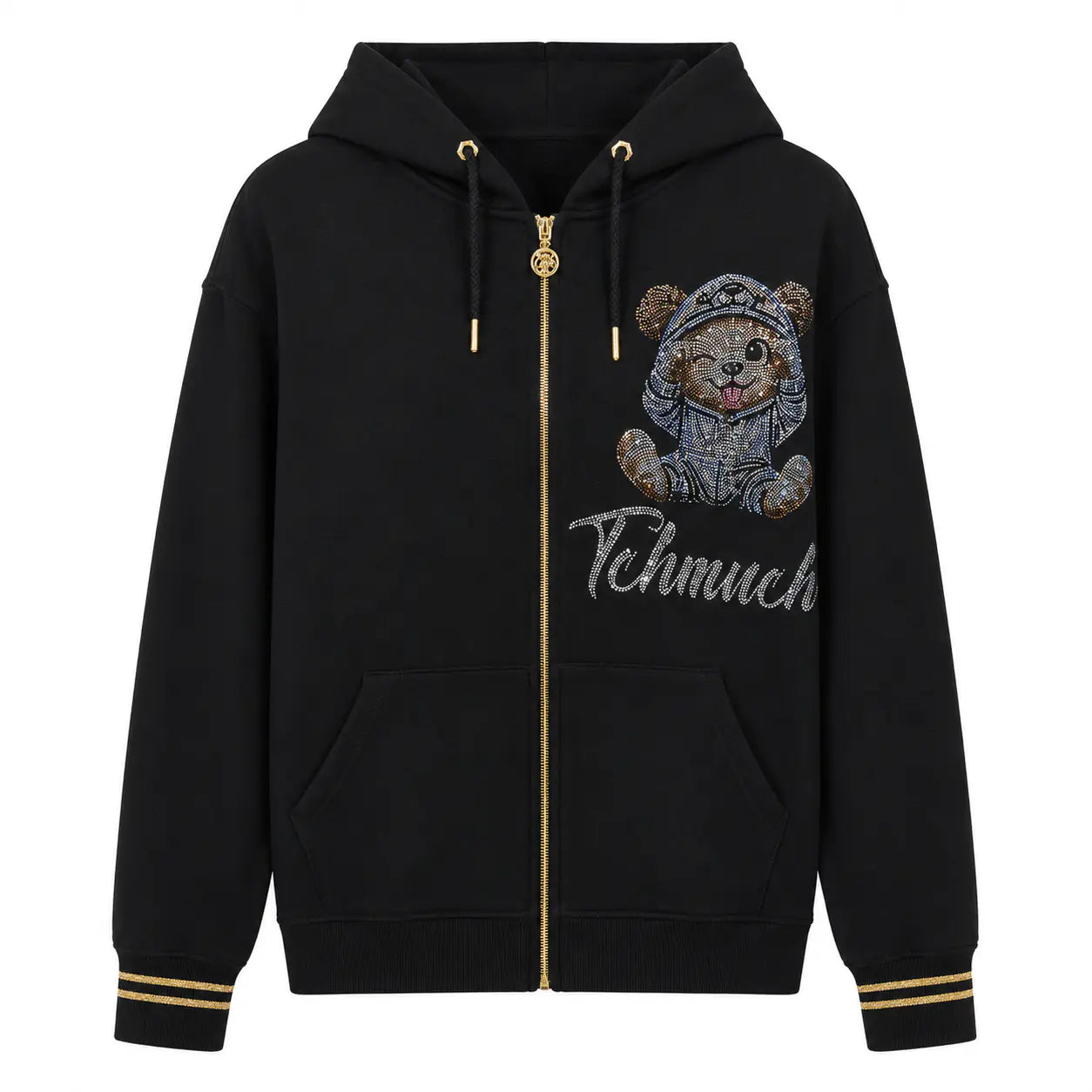 TCH Rhinestone Teddy Zip Hoodie Luxury Streetwear Brand Official Showcase