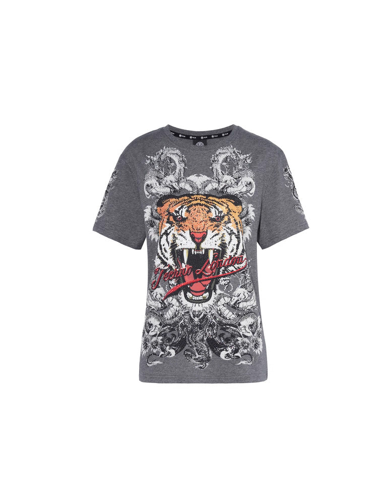 tch rhinestone tiger retro sparkling tee darkgray HighEnd Luxury Streetwear Brand Official Showcase
