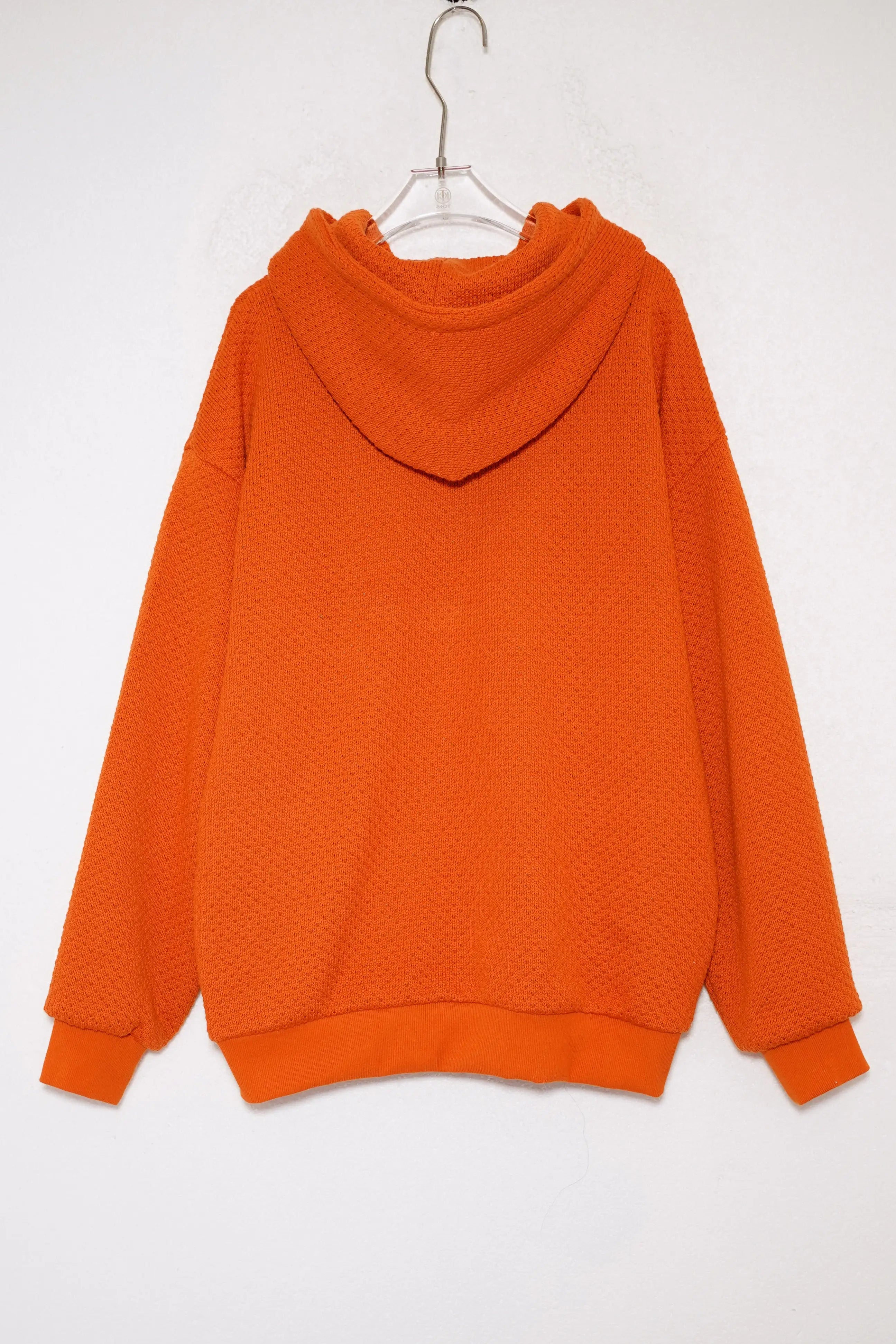 Orange hoodie on a hanger against a white background, TCH Rhinestone Unicorn Orange Hoodie