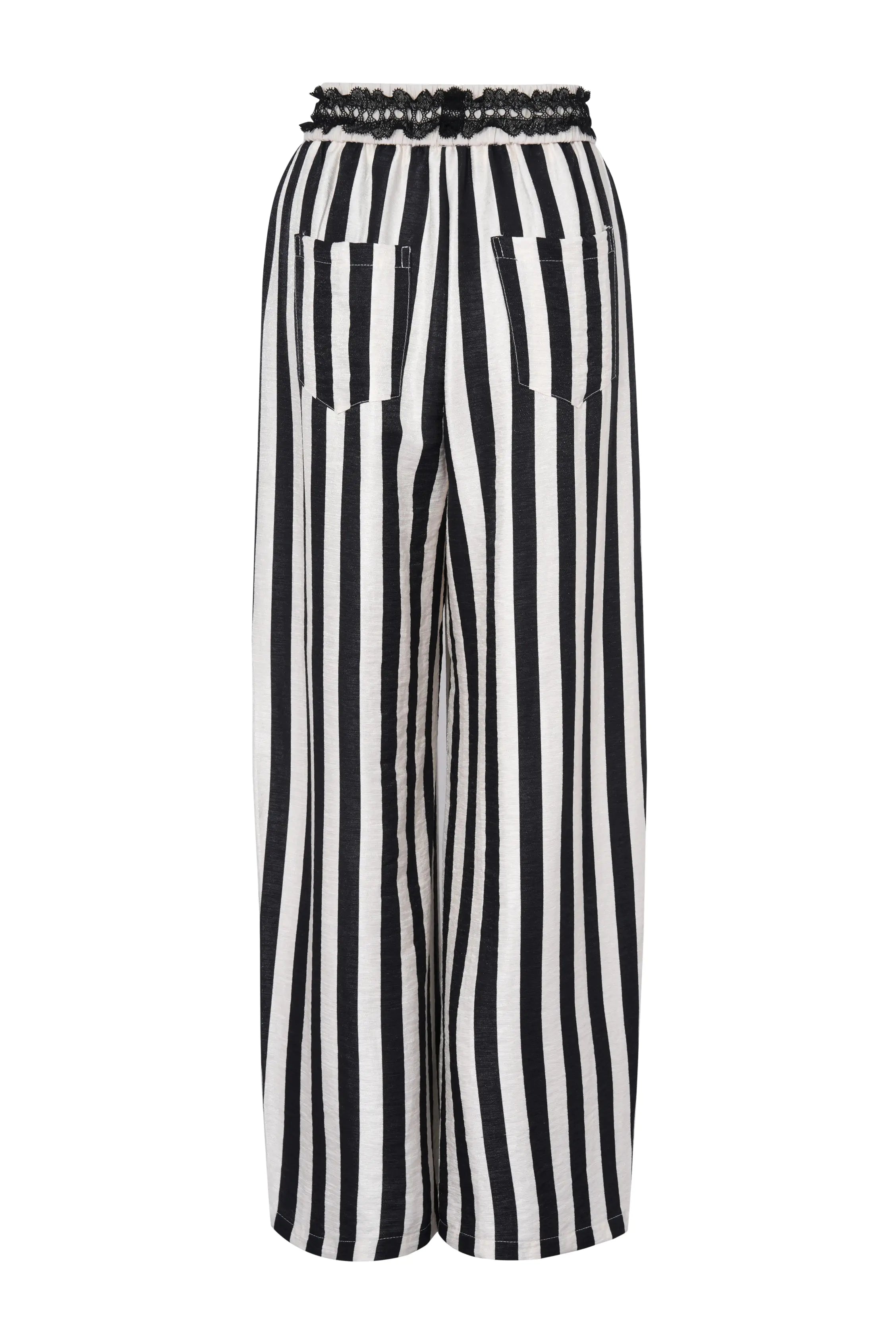 TCH Rhinestone Wave Stripe Lace-Waist Pants - 2
