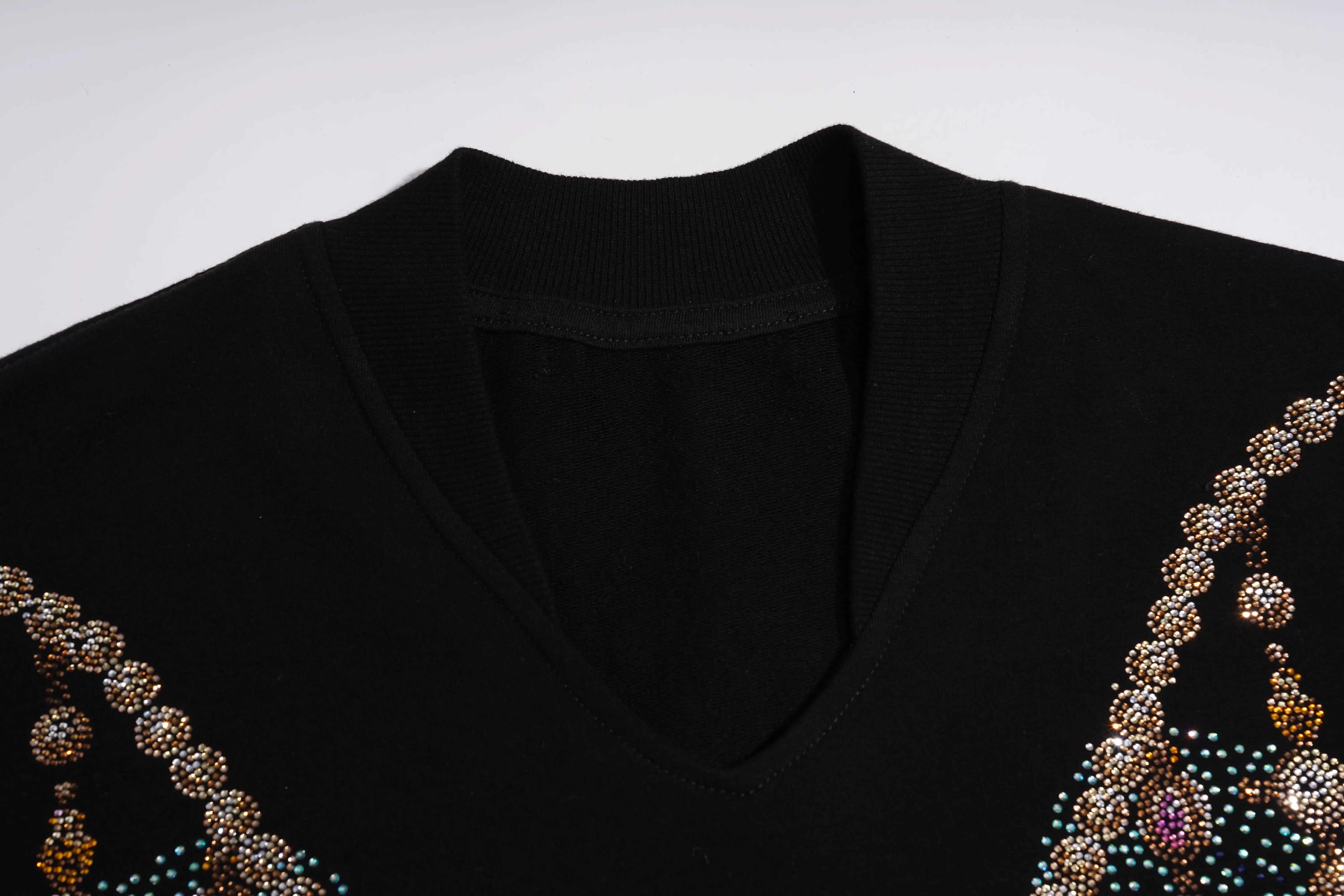 TCH Rhinestone Wing Necklace Graphic Black Mini Dress Luxury Streetwear Brand Official Showcase