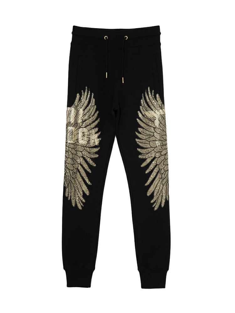 tch rhinestone winged street joggers black HighEnd Luxury Streetwear Brand Official Showcase